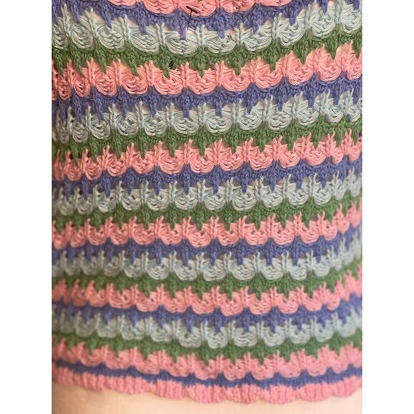 Cotton: On Crocheted Tank with Ties in Pastels - Size 14 - Picture 6 of 8